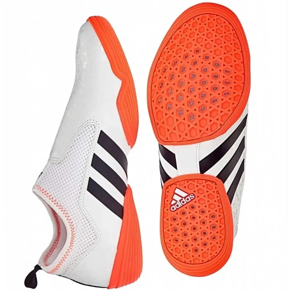 Adidas The Contestant Taekwondo Shoes Neon Orange White Size 11 Mens Slip On MMA